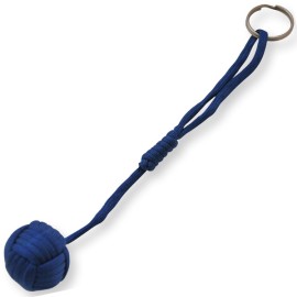 Monkey Fist Large Self Defense Royal Blue Paracord Keychain