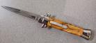 Old School Mago 9" Orange Pearl Stiletto D/A OTF Automatic Knife Satin Bayonet