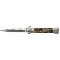 9" Coil Spring Stag Milano Stiletto Automatic Knife (4" Bayonet)