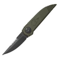 Paragon Phoenix OD Green Gravity Knife Black Drop Point Top Serrated