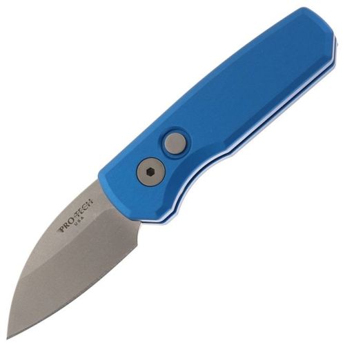 Pro-Tech Runt 5 Automatic Knife Wharncliffe Blue (1.96" Stonewash)