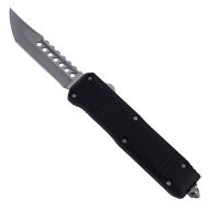 Ranger D/A OTF Black Automatic Knife Satin Holes Tanto