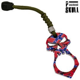 Rebel Skull Knuckle Paracord Survival Keychain