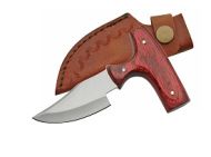 Rosewood Palm Push Knife Satin Drop Point