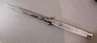 SKM 11" Pearl White Automatic Stiletto Knife Bayonet