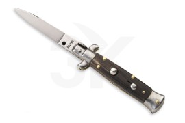 SKM 5.5" Horn Stiletto Automatic Knife Satin Flat Grind