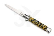 SKM 8.75" Mosaic Stiletto Automatic Knife Satin Flat Grind