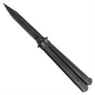 Sandstorm Black Heavy Duty Butterfly Knife Drop Point