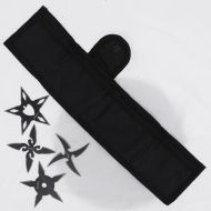 Stainless Steel 4 Piece Black Ninja Throwing Stars Set with Nylon Pouch