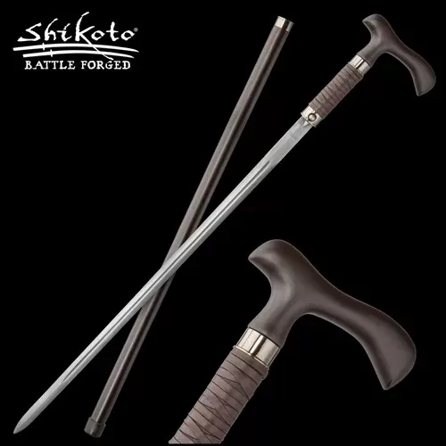 Shikoto Rurousha Forged Sword Cane Damascus