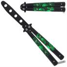 Skulls Green Butterfly Tricks Practice Training Knife