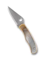Spyderco Bug Knife Gold White Nickel Silver Abalone Satin