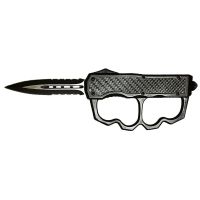 9" Open Tactical Knuckle OTF Knife G10 Carbon Fiber Handle