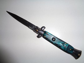 9.5" Green Emerald Stiletto Automatic Knife