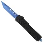 Tarantula Black D/A OTF Automatic Knife Etched Blue Tanto Blade