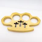 Three Cross 100% Brass Knuckles Belt Buckle Paperweight