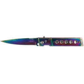 Tinite Coated Automatic Knife with Square Handle