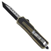 Titan Antique Brass D/A OTF Automatic Knife Black Drop Point