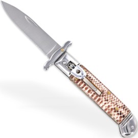 Touch of Destiny Swinguard Automatic Lever Lock Stiletto Knife Snake Skin