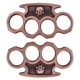 Vampire Skull Brass Knuckles Paperweight Copper