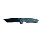 Vanguard Tactical Gray Automatic Knife Black Tanto Serrated