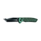 Vanguard Tactical Green Automatic Knife Black Tanto Serrated