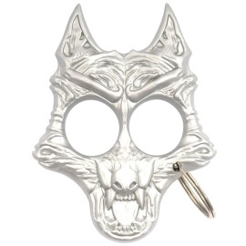 Werewolf Self Defense Knuckle Keychain Silver