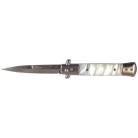 Milano 9" Stiletto White Pearl Automatic Knife