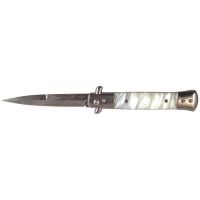 Milano 9" Stiletto White Pearl Automatic Knife