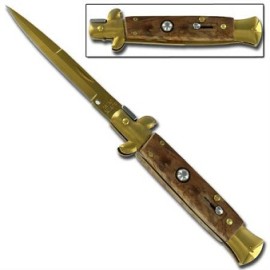 automatic gold hickory milano stiletto knife a150lg