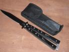 Black Jugular Folding Butterfly Knife