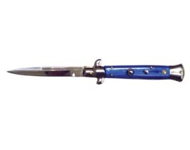 8.75" blue taiwan milano switchblade stiletto knife