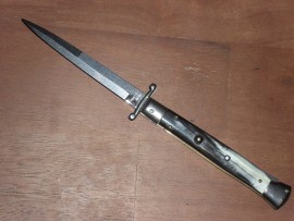 Frank Beltrame 11" Brazilian Horn Swinguard Stiletto Automatic Stiletto Knife Bayonet