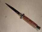 Frank Beltrame 9" Italian Stiletto Automatic Knife Snake Wood Gold Bayo