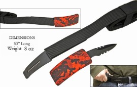 hidden belt buckle knife orange leaves camo hg01cm7