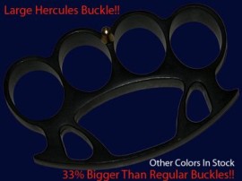 Hercules Brass Knuckles Belt Buckle Paperweight Black