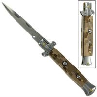 milano switchblade stiletto digital camo silver knife a150c