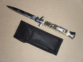 8.5" stag bone bayonet switchblade stiletto gbs012stg